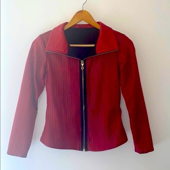Vintage FERRUCCI Lambskin Leather Designer Jacket - Picture 1 of 11